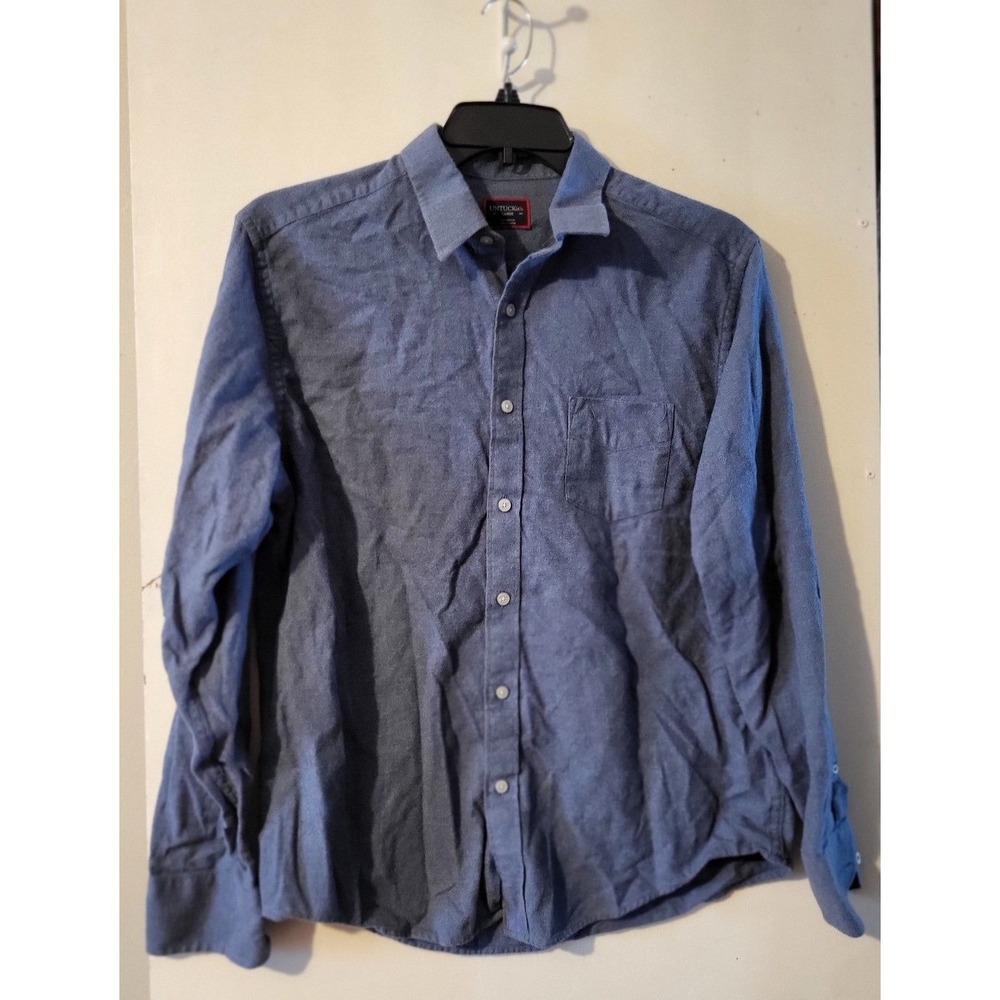 UNTUCKit Men's Large Long-Sleeve Button-Up Shirt – 100% Cotton Casual Dress Shir